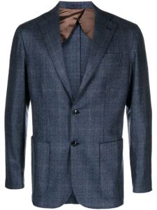 Barba blazer en laine à carreaux - Bleu