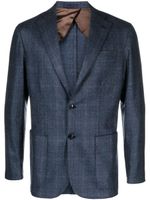 Barba blazer en laine à carreaux - Bleu