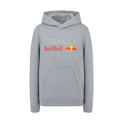 Red Bull Racing Truien - 140-146 - Kids - Large Front Logo Hoodie - Grijs - Max Verstappen