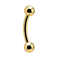 Curved Barbell Verguld chirurgisch staal 316L Bananas - thumbnail