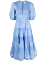 ZIMMERMANN robe mi-longue à design plissé - Bleu