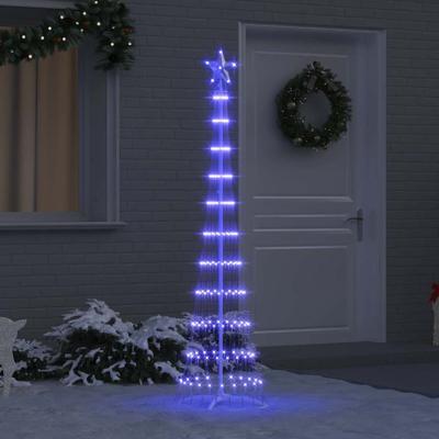 LED Kerstboom met 230 LED Blauw 138.5 x 138.5 x 399 cm Metaal