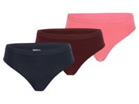 MEXX Set van 3 dames onderbroeken (zwart/bordeaux/roze, M)