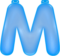 Blauwe letter M opblaasbaar - thumbnail