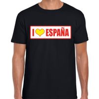 I love Espana / Spanje landen shirt met bordje in de kleuren van de Spaanse vlag  zwart voor heren 2XL  -