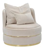 FAUTEUIL PARIJS SPACE CREMA/GOUD CM Ø 84X72