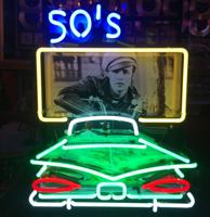 50&apos;s Drive In Wild One neon met bord 51 x 61 cm