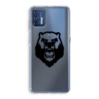 Angry Bear (black): Motorola Moto G9 Plus Transparant Hoesje