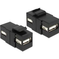 Delock 86367 Keystone-module USB 2.0 A female > USB 2.0 A female zwart - thumbnail