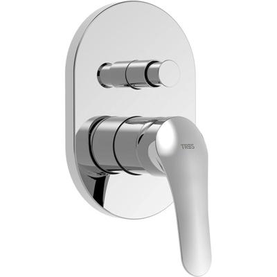 Douchekraan Tres Base Plus | Inbouw | Mengkraan | Excl.Inbouwdeel | 2-weg | Ovaal | Chroom