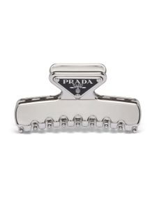 Prada barrette à logo Triangle - Argent