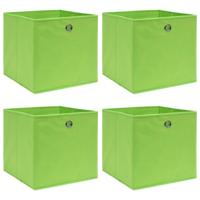 Opbergboxen 4 st 32x32x32 cm stof groen