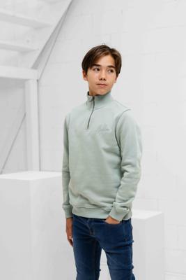 Malelions Turtle Half Zip Sweater Kids Lichtgroen - Maat 140 - Kleur: Lichtgroen | Soccerfanshop