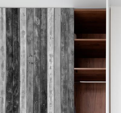 Rustieke grijze houten planken kast sticker
