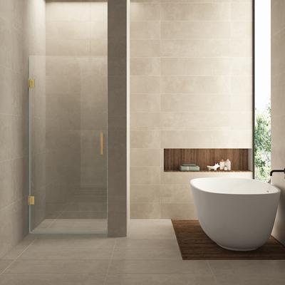 Nisdeur Wiesbaden Less 200 cm 8 mm Nano Helder Glas Geborsteld Messing (alle maten)