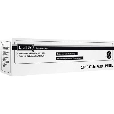 Digitus DN-91508U 8 poorten Netwerkpatchpaneel 254 mm (10) CAT 5e 1 HE Zwart Ingericht