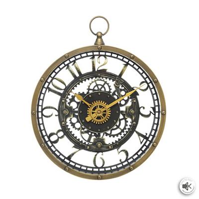 Wandklok klassiek - goud - kunststof - D27 cm