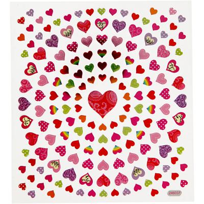 Creativ Company Stickers, kleine harten, vel 15x16,5 cm, ca. 108 stuk, 1 vel