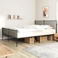 Bedframe met hoofd- en voeteneinde metaal zwart 193x203 cm