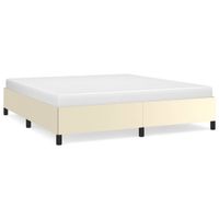 vidaXL Bedframe kunstleer crèmekleurig 180x200 cm - thumbnail