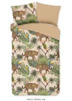 Good Morning Dekbedovertrek "luipaard met bladeren" - Zand - (140x200/220 cm) - Katoen