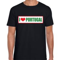 I love Portugal landen t-shirt zwart heren