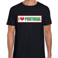 I love Portugal landen t-shirt zwart heren - thumbnail