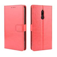 Voor Xiaomi Redmi 8 retro Crazy Horse textuur horizontale Flip lederen draagtas met houder & kaartsleuven & fotolijstjes (rood)
