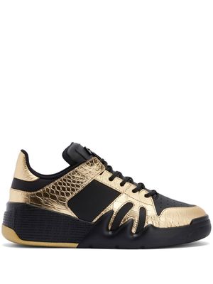 Giuseppe Zanotti baskets métallisées à empiècements - Noir