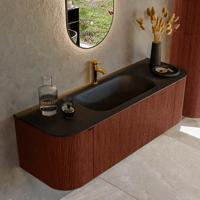 Badmeubel Mondiaz Kurve | 140 cm cm | Meubelkleur Ruby | Wastafelkleur Urban | Solid surface | Wasbak midden spoelbak | 1 kraangat
