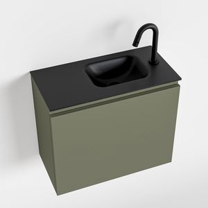 MONDIAZ OLAN 60cm toiletmeubel army. LEX wastafel urban rechts 1 kraangat