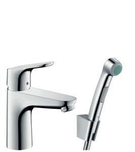 Hansgrohe Focus wastafelkraan waterbesparend met handdouche en doucheslang chroom