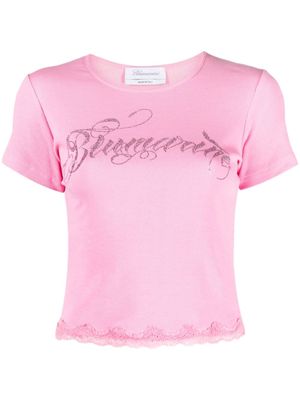 Blumarine T-shirt verfraaid met kralen - Roze