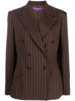 Ralph Lauren Collection blazer Safford en laine à rayures - Marron - thumbnail