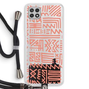 Marrakech Pink: Samsung Galaxy A22 4G Transparant Hoesje met koord