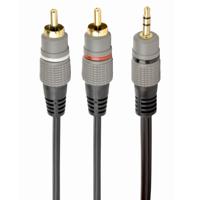3.5 mm stereo plug to 2*RCA plugs 2.5m cable, gold-plated connectors