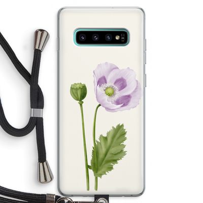 Purple poppy: Samsung Galaxy S10 Plus Transparant Hoesje met koord