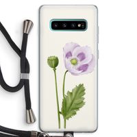 Purple poppy: Samsung Galaxy S10 Plus Transparant Hoesje met koord