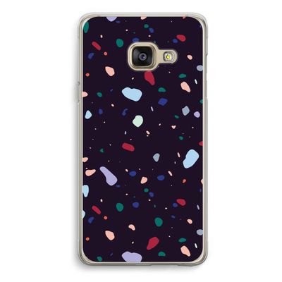 Dark Rounded Terrazzo: Samsung A3 (2017) Transparant Hoesje