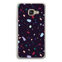 Dark Rounded Terrazzo: Samsung A3 (2017) Transparant Hoesje