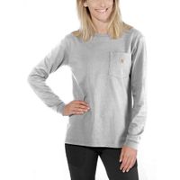 Pocket Heather Grey Long Sleeve Shirt Dames