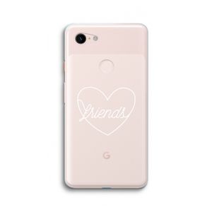 Friends heart pastel: Google Pixel 3 XL Transparant Hoesje