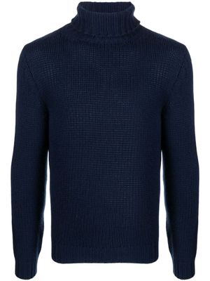 ERALDO pull en cachemire à col roulé - Bleu