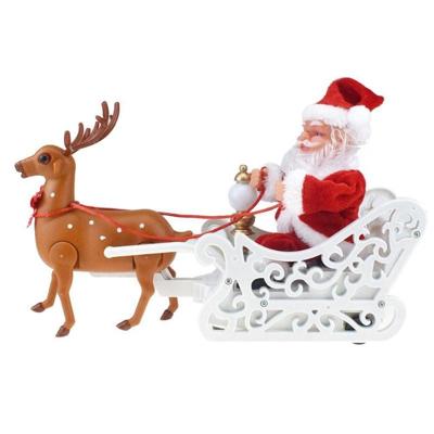 Nieuwigheid creatieve elk slee Santa Claus pop met muziek elektrische universele auto speelgoed kerstcadeau