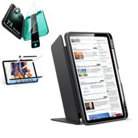 iPad Air 11" (M4) 2026 Bundle Flip Magnetic Case with Pencil Holder, Paper-Feel Magnetic & Armorite® Protection - Black