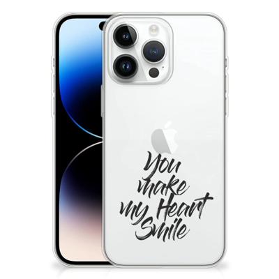 iPhone 14 Pro Max | Siliconen hoesje | met naam Heart Smile iPhone 14 Pro Max | Siliconen hoesje | met naam Heart Smile