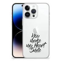 iPhone 14 Pro Max | Siliconen hoesje | met naam Heart Smile