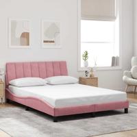 Bedframe zonder matras "Hanko" fluweel roze 140x190 cm