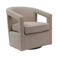 Giga Meubel - Draaifauteuil Taupe Bouclé - Zithoogte 46.5cm