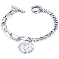Cilla Jewels Dames Armband met Koningin Elizabeth Munt Zilver - thumbnail